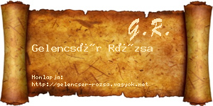 Gelencsér Rózsa névjegykártya