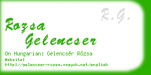 rozsa gelencser business card